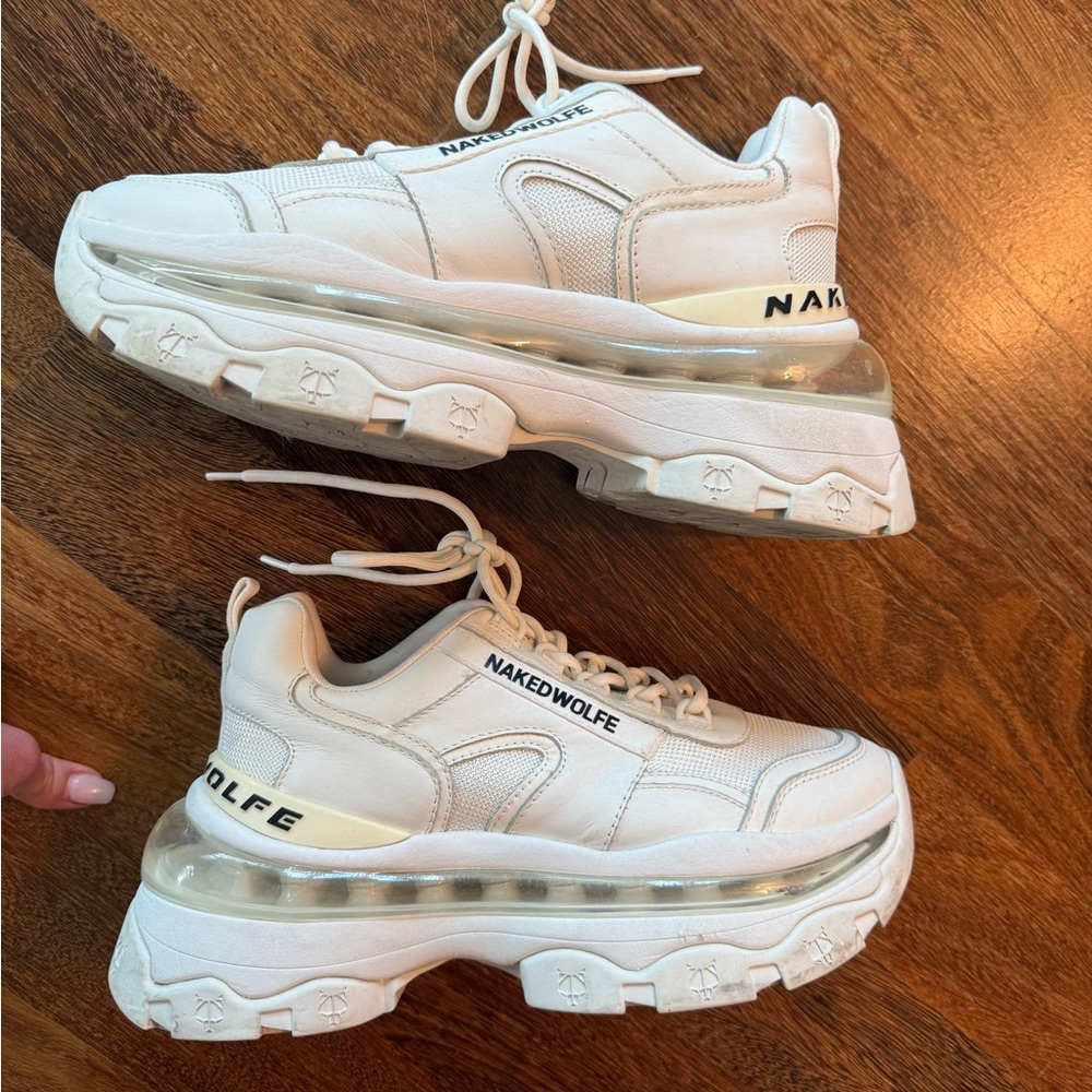 Naked Wolfe White Women's Platform Sneakers size 11